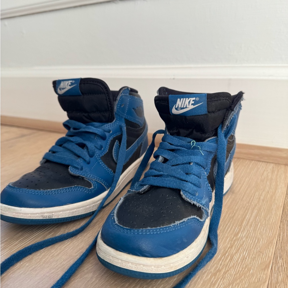 Black and Blue Kids Jordans 1, size US 2.5